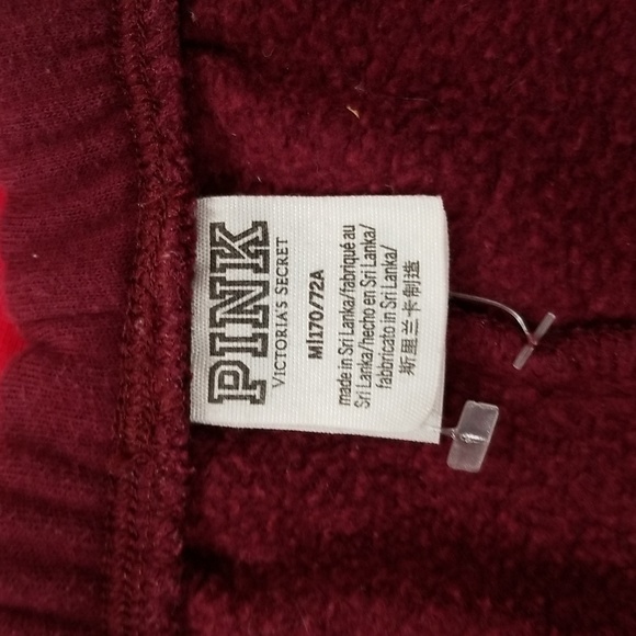 Maroon and black size medium womens sweatpants by pink - Picture 3 of 4